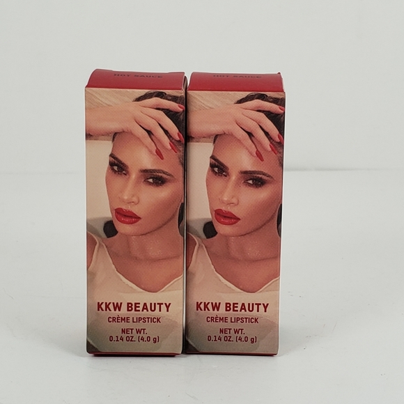 KKW Beauty Creme Lipstick Hot Sauce Lot of 2 - 0.14 oz each NEW - Picture 1 of 3